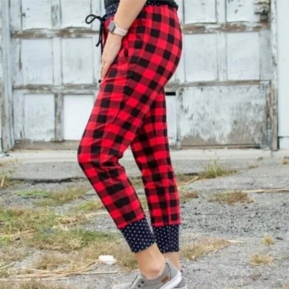 ROGUE BUFFALO PLAID JOGGERS ACTIVEWEAR CASUAL STYLISH LONGE PANTS - Picture 2 of 16
